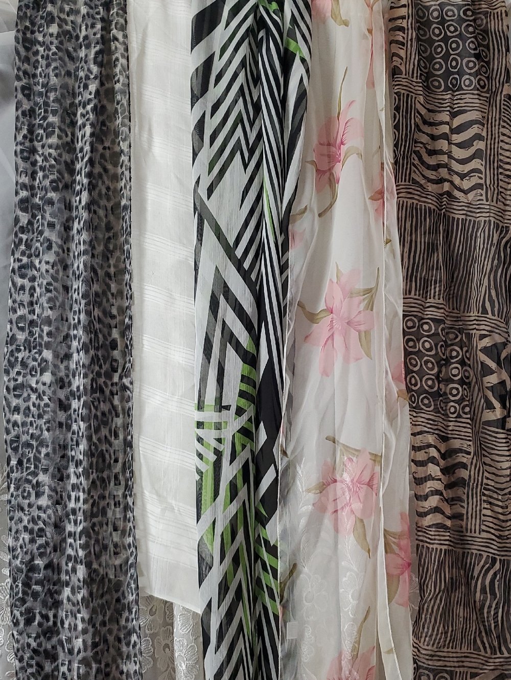 Rectangle Scarf GEOMETRIC FLORAL SOLID LEOPARD TRIBAL Variety Mix Lot of 5